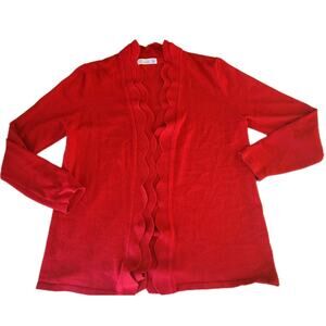 89th + Madison Red Open Cardigan PM Petite Medoum Womens Valentines